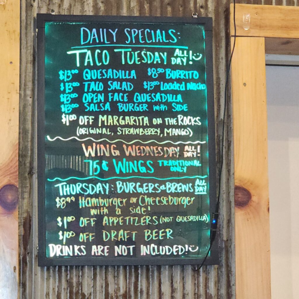 Rushcreek Pub & Grub Menu 8